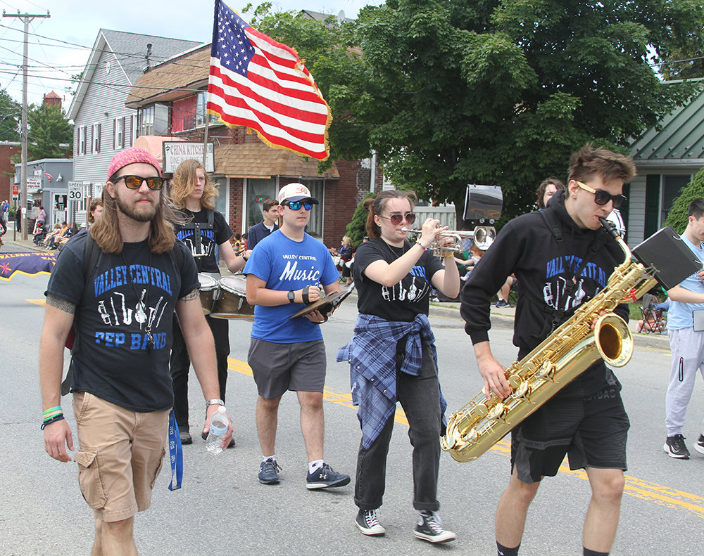 The Valley Central Pep Band escorted the Walden Fire Department. The Valley Central Band was honored with a first-place award for Best Musical Unit High School Band.